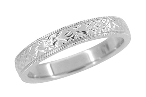 Engraved white gold wedding bands best sale