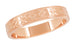 14K Rose Gold Mid Century Modern Carved Interlocking Chevrons Wedding Band - 4mm Wide