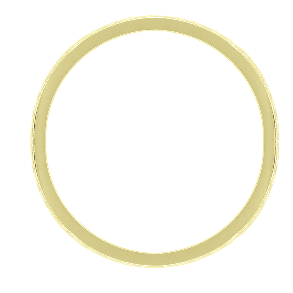Yellow Gold 1950's Mid Century Modern Carved Interlocking Chevrons Wedding Ring - 4mm - Item: R803Y - Image: 2