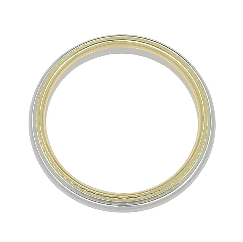 Rope Edge Wedding Band in Two-Tone 14 Karat White & Yellow Gold - 4mm Wide - Item: R808 - Image: 2