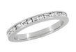 Vintage Channel Set Baguette Eternity Wedding Band - Platinum with Alternating Round and Baguette Rectangle Diamonds - R818