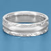 Platinum Circles & Chevrons 1950's Mid Century Modern Sculptural Wedding Band - 6mm Wide