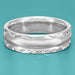 Circles and Chevrons 1950's Retro Carved Wedding Band in White Gold - 6mm Wide