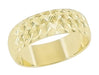 1950s Yellow Gold Mid Century Modern Starburst Carved Wedding Band - 6mm Wide