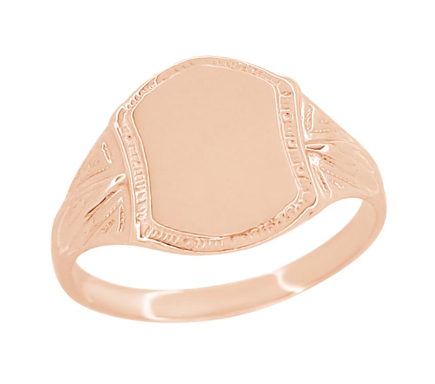  Victorian Rose Gold Antique Pinky Signet Ring