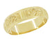 Yellow Gold Victorian Hand Carved Vintage Style Floral Wide Wedding Band - 6mm - 14K or 18K