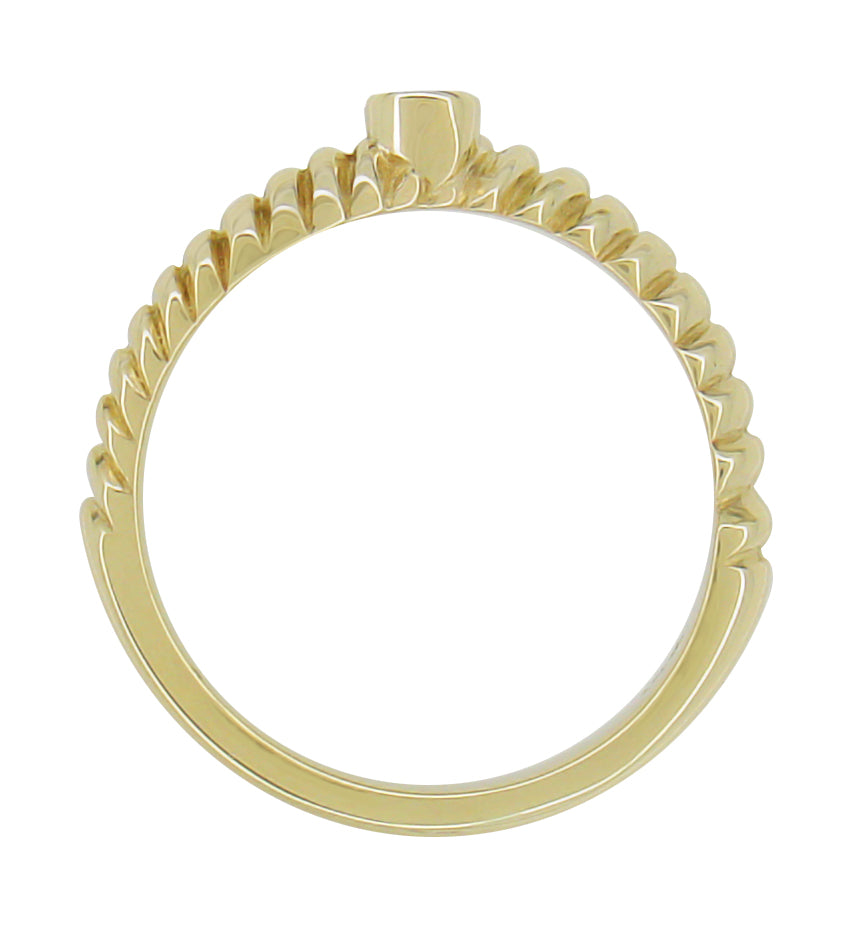 1970's Boho Diamond Twist Ring in 14 Karat Yellow Gold - Item: R887-LC - Image: 2