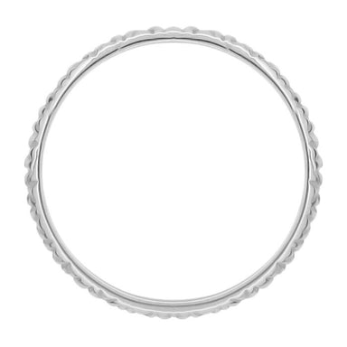 1950's Vintage Design Stackable Thin Wedding Band in 14 Karat White Gold - alternate view