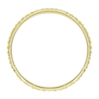 Mid Century Modern Geometric Pattern Thin Wedding Band in 14 Karat Yellow Gold - 1.9mm Wide - alternate view