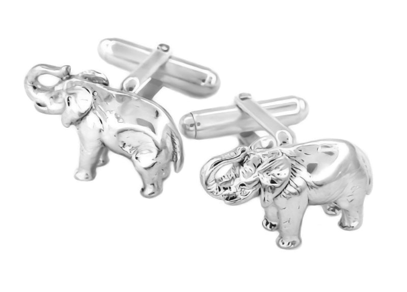 Elephant Cufflinks in Sterling Silver