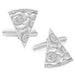 Pizza Cufflinks in Sterling Silver