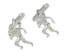 Football Player Cufflinks in Sterling Silver