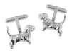 Basset Hound Dog Cufflinks in Sterling Silver