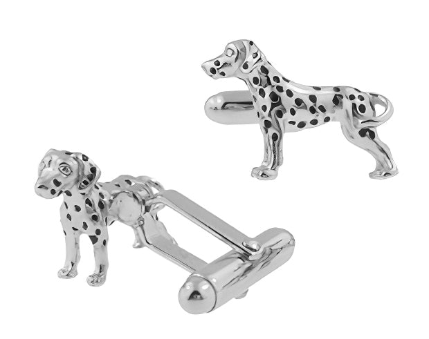 Dalmatian Dog Cufflinks - Solid Sterling Silver SCL194