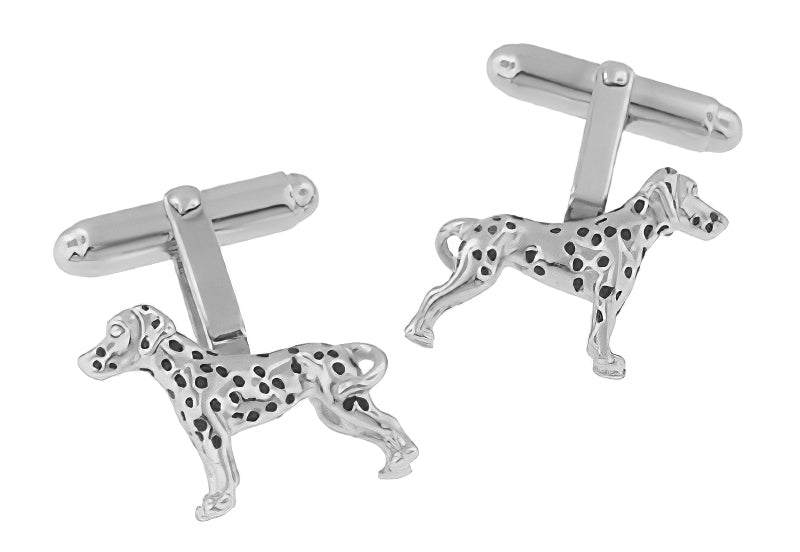 Dalmatian Dog Cufflinks - Solid Sterling Silver SCL194