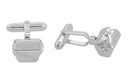 Chinese Take Out Box Cufflinks in Sterling Silver