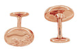 Rose Gold Cufflinks  - Victorian Scrolls and Fleur-de-Lis Engravable Cufflinks in Sterling Silver Vermeil