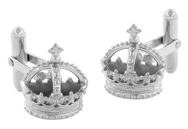 Royal Crown Cufflinks in Sterling Silver