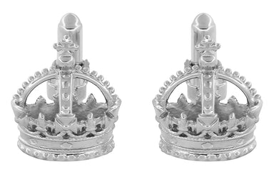 Royal Crown Cufflinks in Sterling Silver - alternate view
