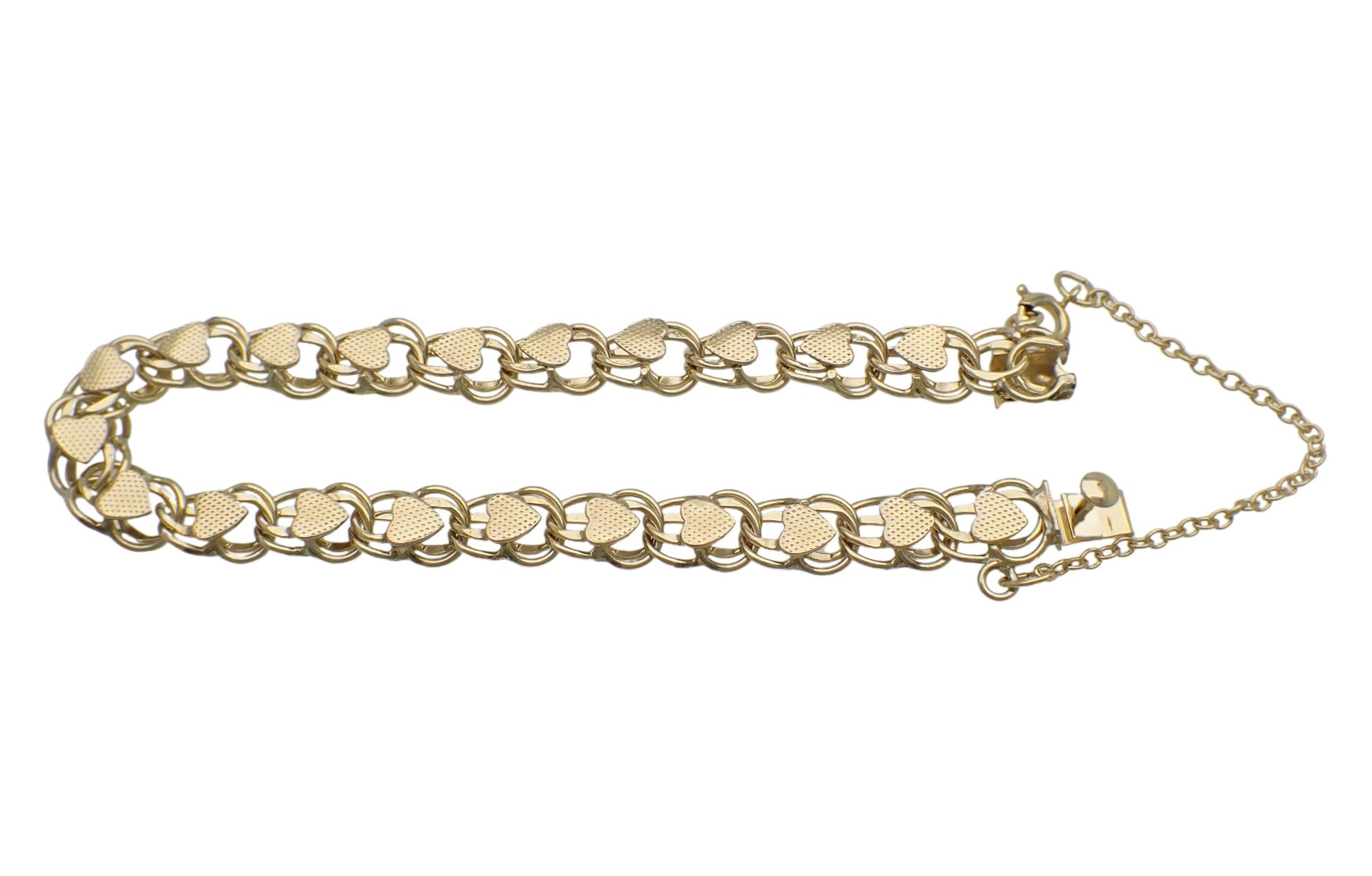 Gold double link outlet charm bracelet
