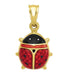 Small Enameled Ladybug Vintage Charm in 14 Karat Gold
