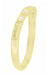 Vintage Style Art Deco Yellow Gold Carved Contoured Diamond Wedding Band