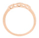 Retro Moderne White Sapphire Filigree Wedding Ring - 14K Rose Gold