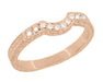 14K Rose Gold Royal Crown Hugger Diamond Wedding Band