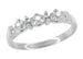 Retro Moderne 1950's Starburst Galaxy Diamond Wedding Ring in White Gold