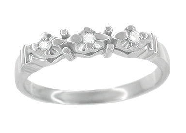 1950s Platinum Vintage Retro Moderne Starburst Galaxy Diamond Wedding Ring