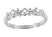 1950's Retro Moderne Platinum Starburst Galaxy Three Stone Diamond Wedding Ring