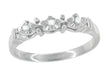 Retro Modern 1950s Vintage White Sapphire Wedding Band in White Gold - Illusion - WR481WS