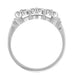Side Filigree on White Sapphire Vintage Wedding Ring Circa 1950s in White Gold - WR481WS