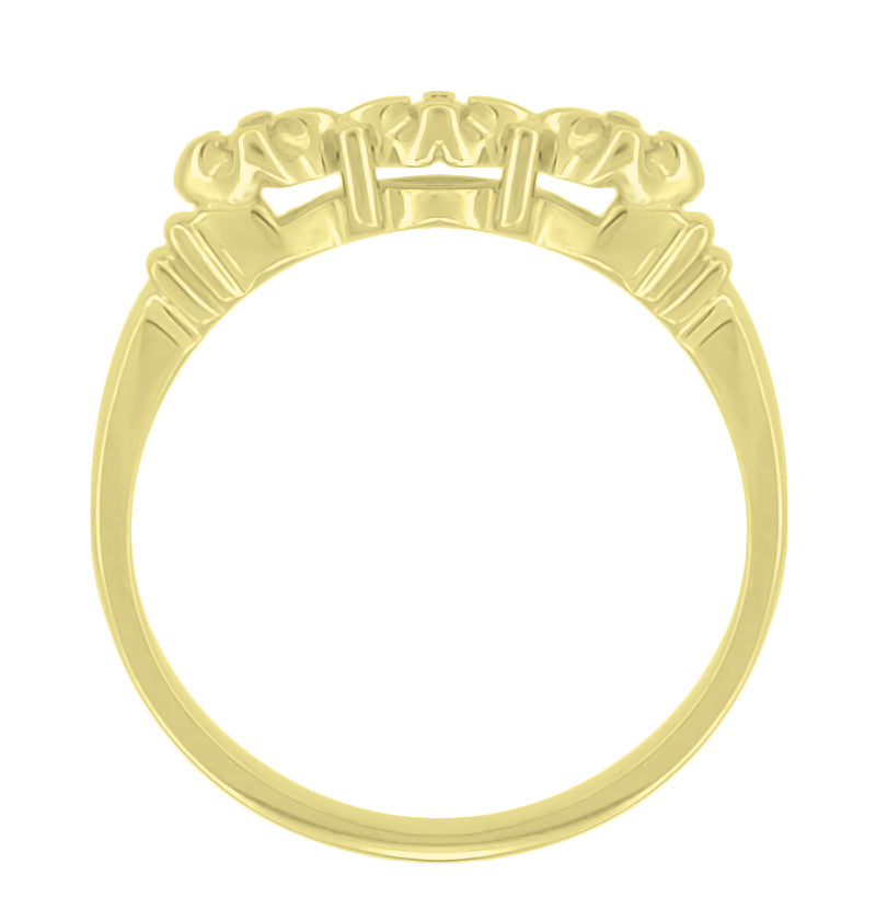 1950's Mid Century Retro Yellow Gold Starburst Galaxy Diamond Wedding Ring - Item: WR481Y10 - Image: 3