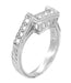 Castle Art Deco Diamond Filigree Wraparound Wedding Ring in 18 Karat White Gold