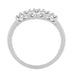 Retro Moderne Filigree Straightline Diamond Wedding Ring in 14 Karat White Gold