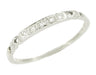 Vintage Thin 1930's Diamond Band in 14 Karat White Gold