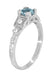 3/4 Carat Aquamarine and Diamond Art Deco Engagement Ring in 18K White Gold