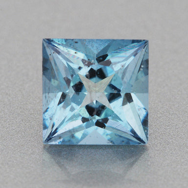 0.59 Carat Natural Princess Cut Deep Cerulean Blue Fine Aquamarine Gemstone | 5mm Square