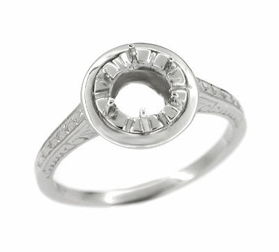 Art Deco 1/2 Carat Platinum Halo Illusion Engagement Ring Setting