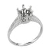 Vintage Replica 1 Carat Crown Art Deco Filigree Platinum Engagement Ring Mount