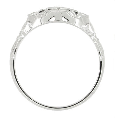 18 Karat White Gold Art Deco Square Frame Antique Diamond Engagement Ring - alternate view