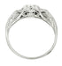1930's Vintage Haddam Art Deco Diamond Filigree Engagement Ring - 18K White Gold