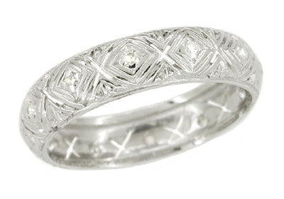 Vintage Art Deco Volunton Eternity Diamond Band - Platinum Size 6