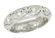 Middlefield Art Deco Platinum and Single Cut Diamond Wedding Band - Size 6.5
