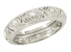 Tolles Art Deco Platinum Vintage X Kiss Filigree Diamond Wedding Band - Size 6.25