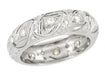 Art Deco Triangle Filigree Diamond Wedding Band in Platinum - Size 4.5