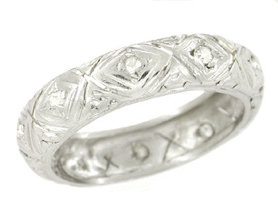 Pawcatuck Estate Art Deco Rose Cut Diamond Platinum Wedding Ring - Size 5