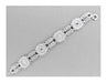 Art Deco Filigree Sun Ray Crystal Bracelet with Sapphires and Zircon in Sterling Silver