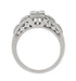 Art Deco Carved Filigree Diamond Engagement Ring in Platinum